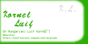 kornel luif business card